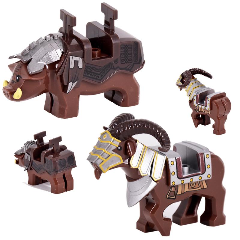 MOC Medieval The Armor Helmets Mount Ironfoot Durin's Folk Dwarf Warrior Cheif Elves Soldiers Army Building Blocks Bricks Toys