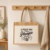 Sac Cabas Jute avec Poche J’peux pas j’ai Plongée J'peux pas minimaliste | Toile de Jute et Coton 21 L Fond Plat Anses 65 cm
