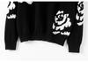 Women's Pure Cashmere Rose Color Block Round Neck Sweater