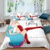 Musical Girl King Queen Duvet Cover Modern Fashion Girly Bedding Set for Kids Teens Adults Cartoon Hip Hop style Quilt Cover