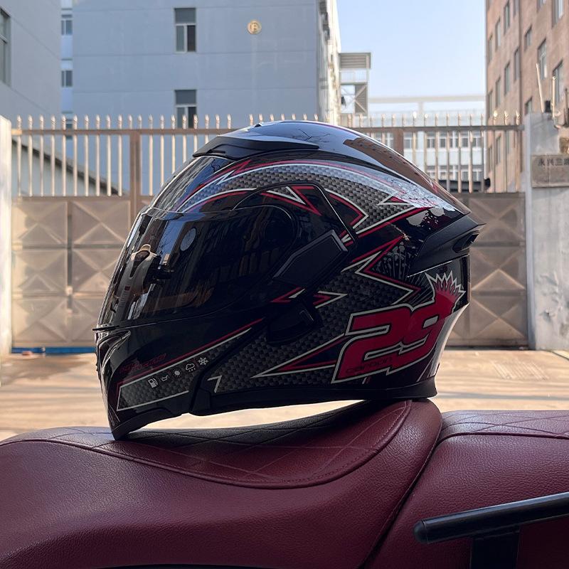 Motorcycle helmets Men's and women's locomotive full helmets Bluetooth peel-off helmets Electric vehicle helmets