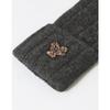Daks Gray Cashmere Gloves With Embroidery Dcgv1f288g2