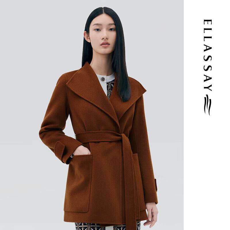 

ELLASSAY Women s Wool Blend Short Coat M
