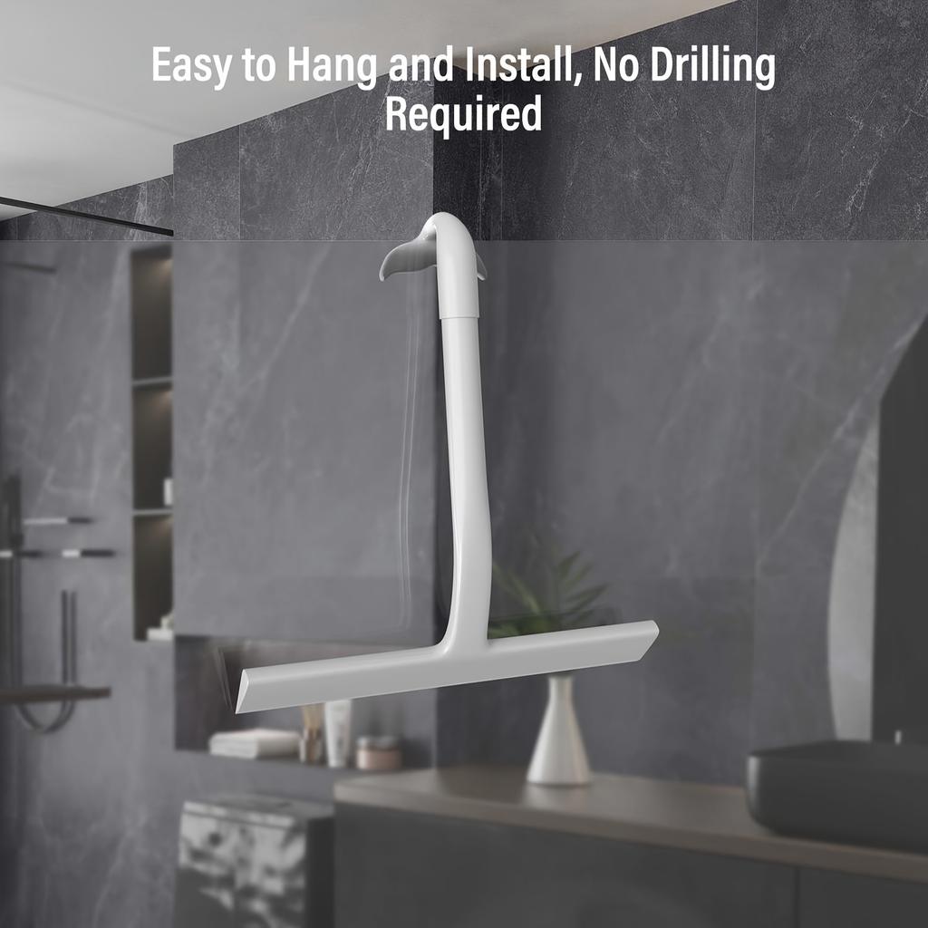 1pc Silicone Shower Squeegee for Glass Doors, Multi-Purpose Glass Wiper Scraper for Bathroom, Toilet, Car Window, Tile Wall, Car