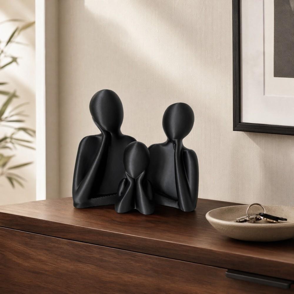 3D Printed Minimalist Figure Statue Plastic Parent-Child Figurine Modern Home Decor