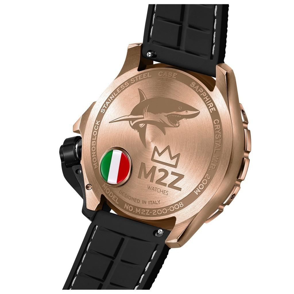 M2Z Diver 200 Sapphire Glass Black Strap Grey Dial Automatic 200-008 200M Men's Watch