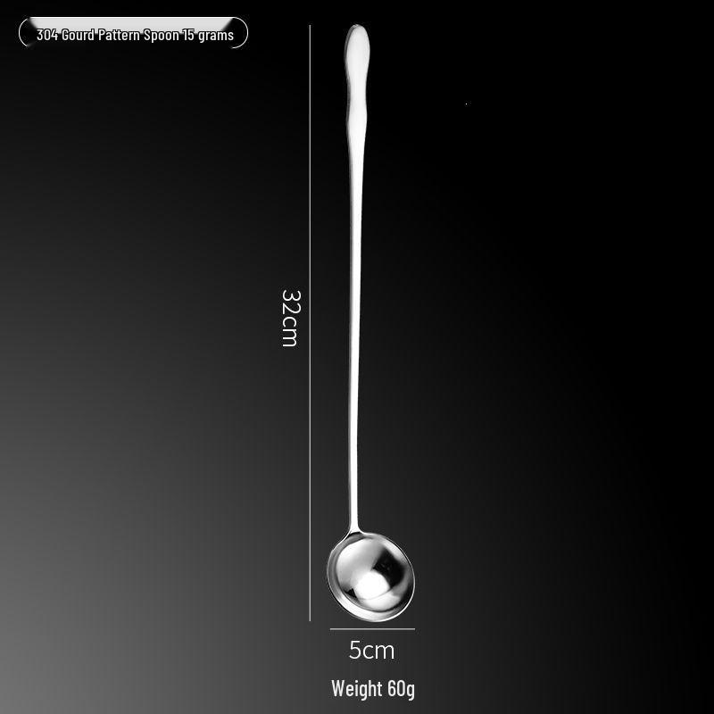 304 Stainless Steel Long Handle Stirring Spoon - Ideal for Ice, Coffee, Milk Tea, Honey, and Seasoning.