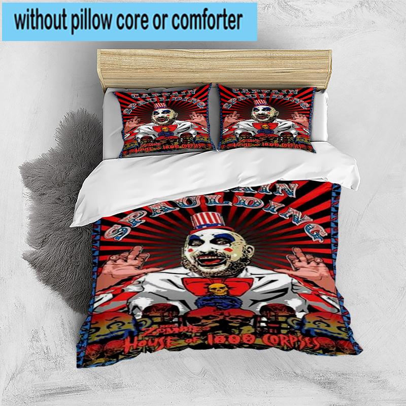 3PCS Horror Clown Laughing 3pcs Bedding,Including 3PCS Duvet Cover And 2pcs Pillowcases Perfect for Christmas,Ideal for Bedroom, Dormitory