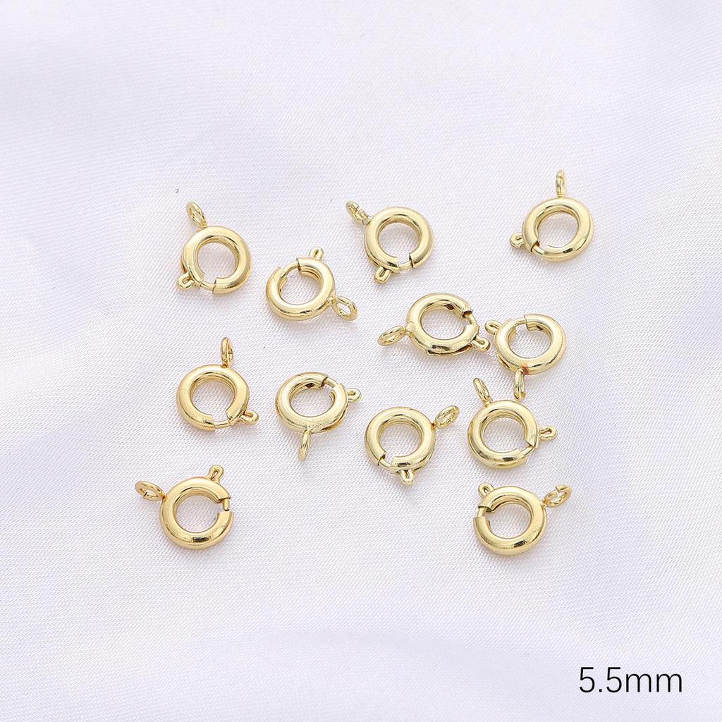 14/18K Gold-Filled Lobster Clasp End Cap, 9-Pin Open Jump Ring, Extension Chain for Handmade Jewelry DIY Accessories