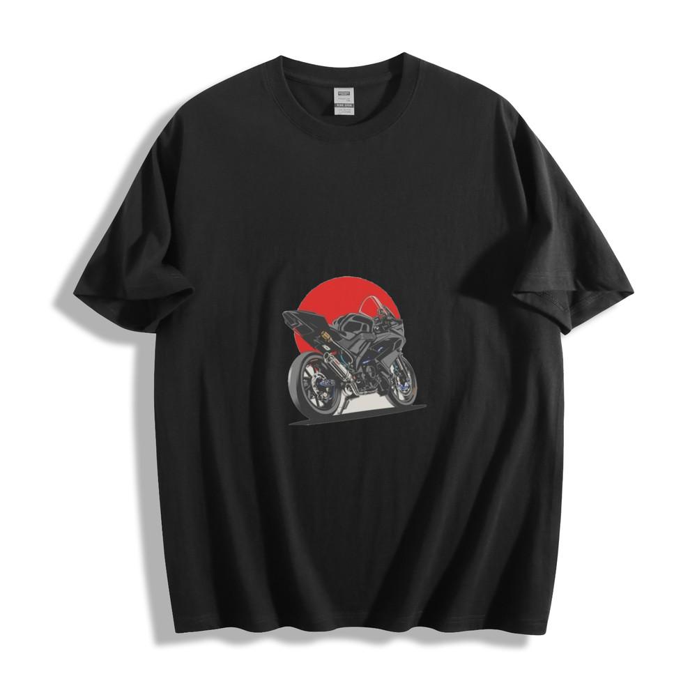 Black Sunset Racer T-Shirt - Striking Motorcycle Art Unisex Tee