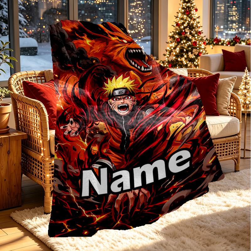 Custom Name Personalized Demon Slayer Print Blanket, Home Decor, Bedroom, Sofa, Camping, Couch, Gifts for Birthday ChristmasEnthusiasts
