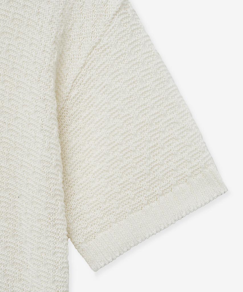 BLOND9 Soft Crop Round Short Sleeve Knit_Ivory