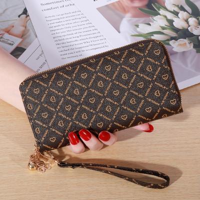 Donna Portafoglio Lungo Grande Capacità Borsa a Mano Borsa a Zip in Pelle PU Borsa Porta Carte Casuale Multifunzionale Custodia per Telefono Portamonete Femminile