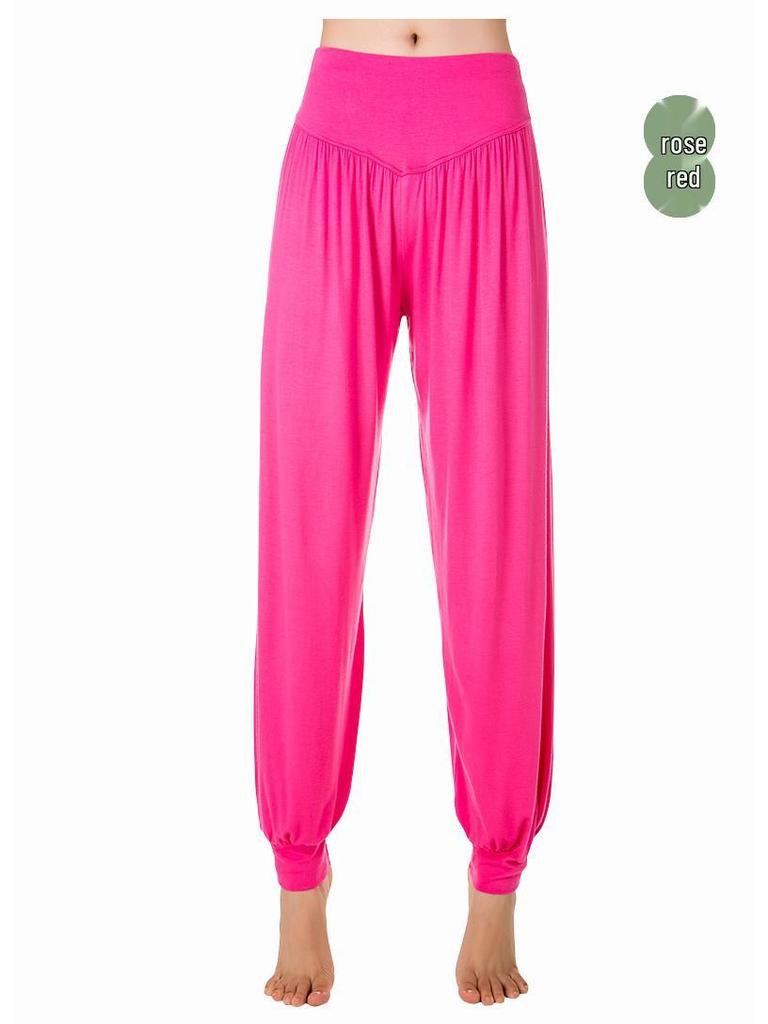 Dámské modální harémové kalhoty s širokými nohavicemi na jógu: Dlouhé, pohodlné taneční/sportovní sukně-kalhoty