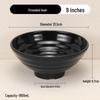 ZISIZ Melamine Threaded Black Noodle Bowl Set