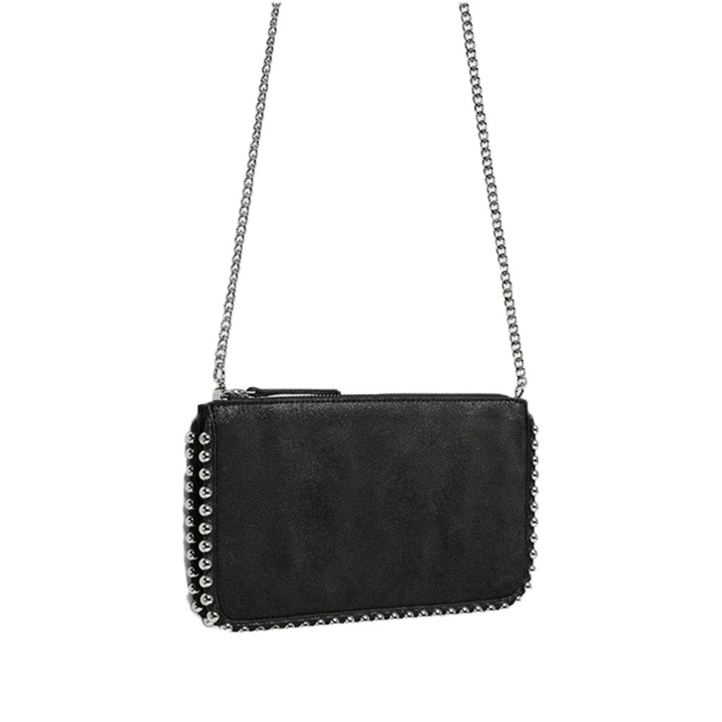 New Chain Small Square Bag Fashion Rivets Decorated Black All-in-one Crossbody Bag