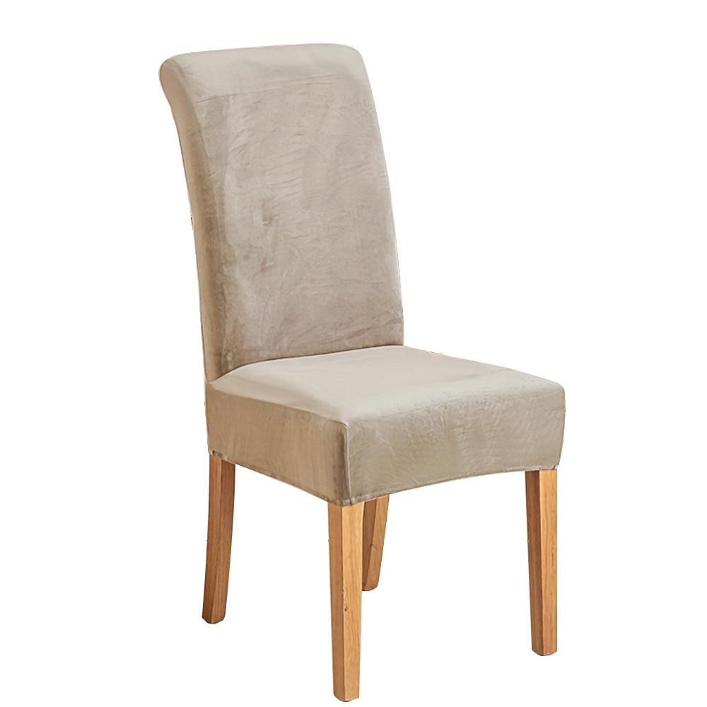 Elastic Velvet Soft Dining Chair Covers Washable Chair Slipcover Protector Thick Solid Color Chair Case Restaurant Kitchen 1PC