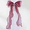 Pearl Accent Bow Tiebacks Curtain Holdbacks Drill-Free Sheer Curtain Clips Adjustable Window Ties Elegant Home Accessories