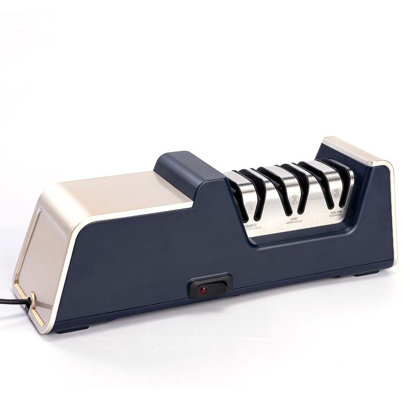 

RISAM электрическая точилка для ножей новая усовершенствованная система заточки имеет полировку профессиональный алмазный точильный камень кухонный гаджет Electric Knife Sharp