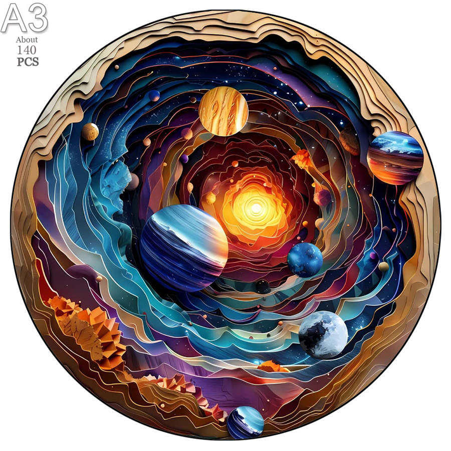 Exquisite 3D Universe Fantasy Wooden Jigsaw Puzzle Ideal for Adults Plus Children Montessori Games Plus Animal Toy Birthday Present Idea