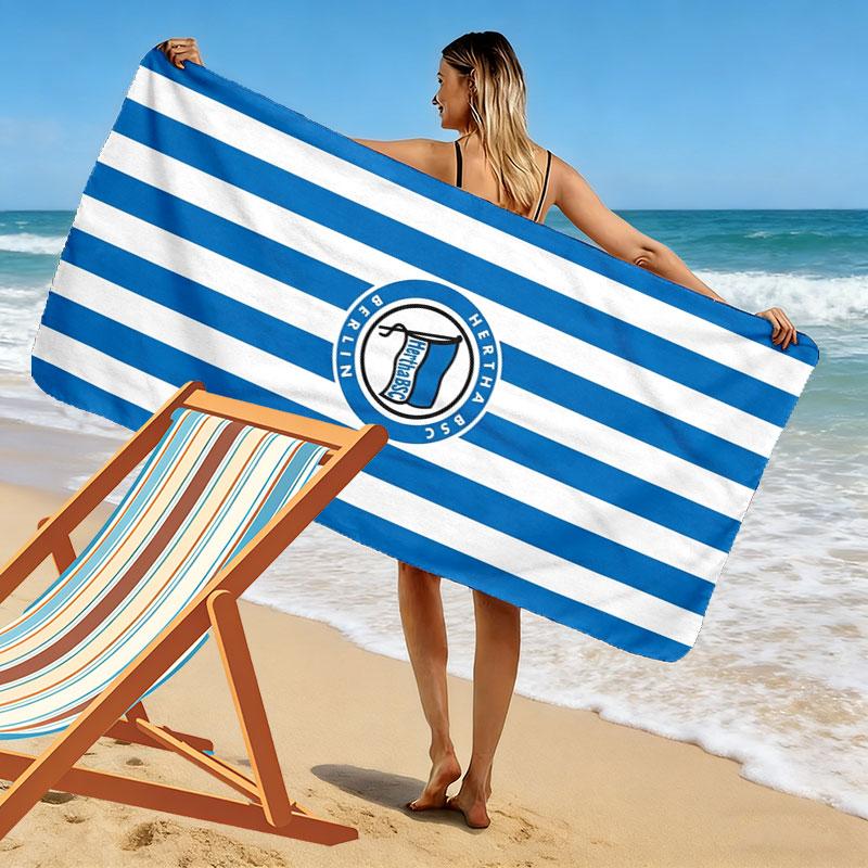 Hertha BSC Print Strandtuch, Großes Weiches Schnelltrocknendes Handtuch für Strand Camping Schwimmen