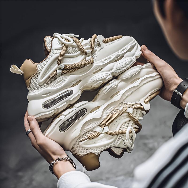 Fashion Casual Man Shoes Fashion Non-slip Shoe for Men Outdoor Solid Colour Mens Tennis Chunky Sneakers Thick Soled