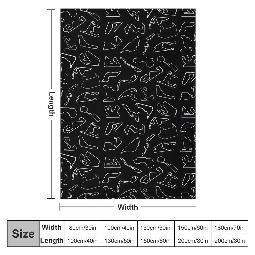 F1 Circuits Throw Blanket Fashion Sofa Blankets Soft Plush Plaid Decorative Bed Blankets