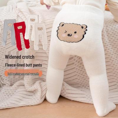 Kinder Fleece-gefütterte Funktionsunterhose für Jungen und Mädchen - Verdickte Frühjahrs-/Herbststrumpfhose, Große PP, Mädchenstrumpfhose, Kinder Po-Socken