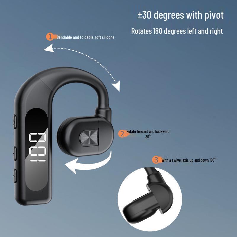 V59 Wireless In-Ear Ear-Hook Bluetooth Headset with Long Battery Life for Business, Car, and Sports Use