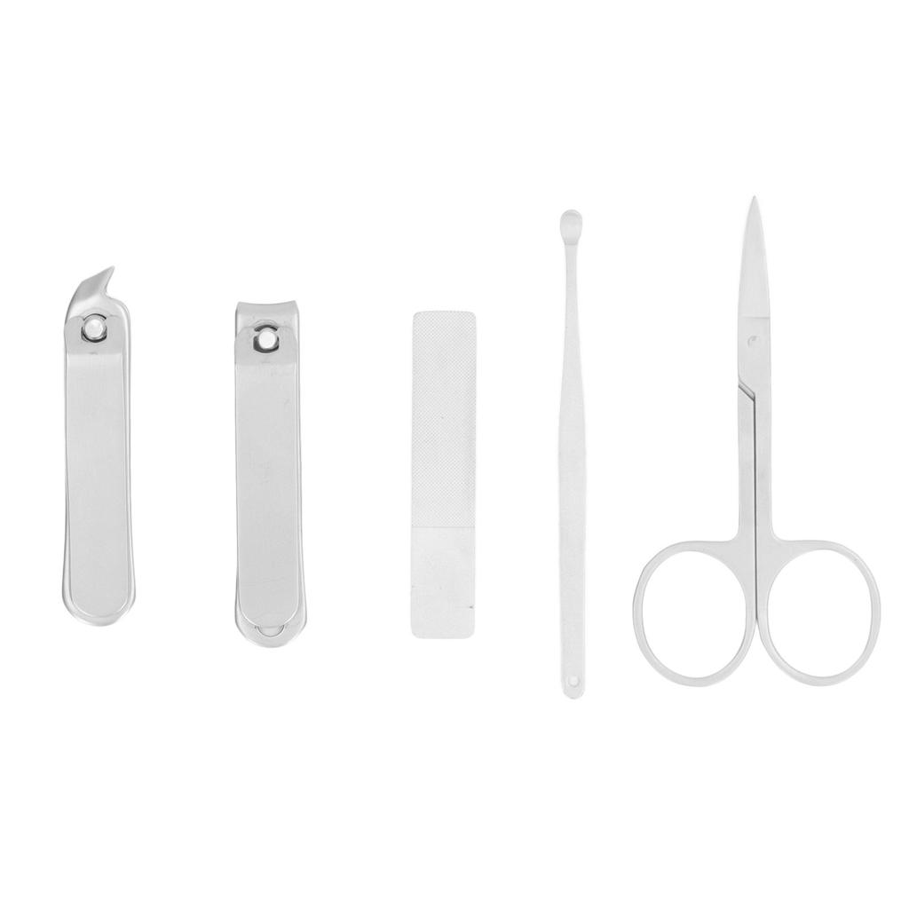 5Pcs Nail Clipper Set Stainless Steel High Sharpness Wide Application Manicure Set for Finger Nail