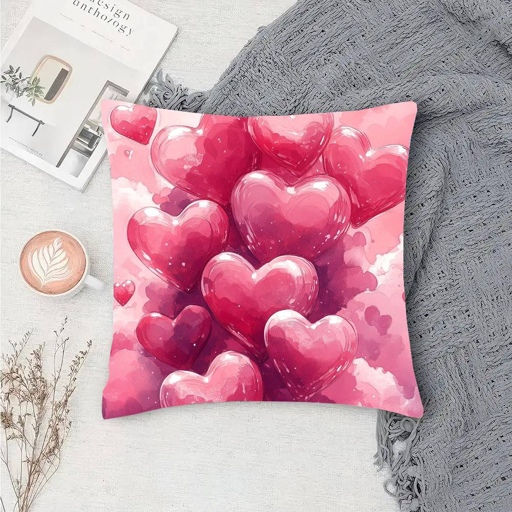 Valentines Day Love Heart Pillow Case Sofa Cushion Cover Room Home Decoration