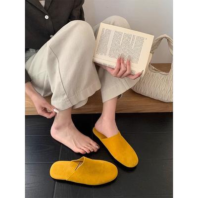 Französische Retro-Lazy-Style-Tasche Kopf Halbschuhe Damen Oberbekleidung 2025 bequeme und vielseitige flache lässige coole Hausschuhe