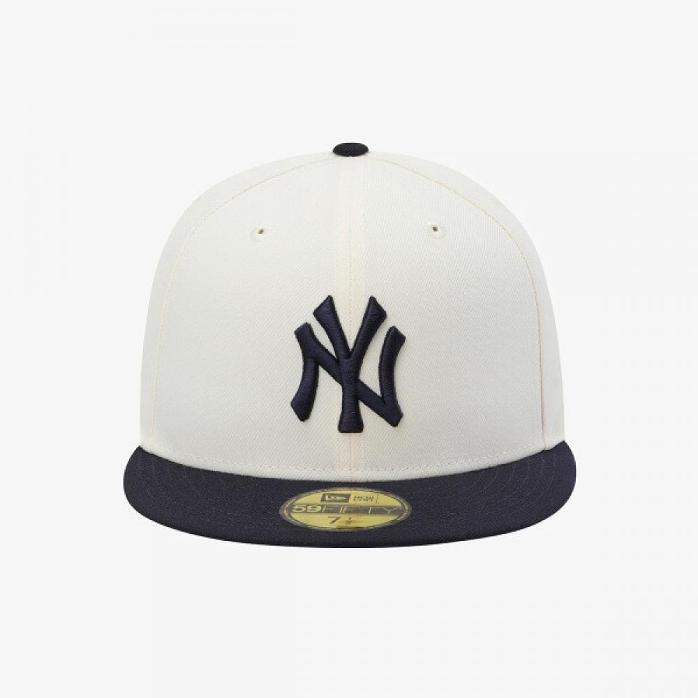 New Era Mlb New York Yankees Basic Fitted Cap Wine Cork Navy 15131697