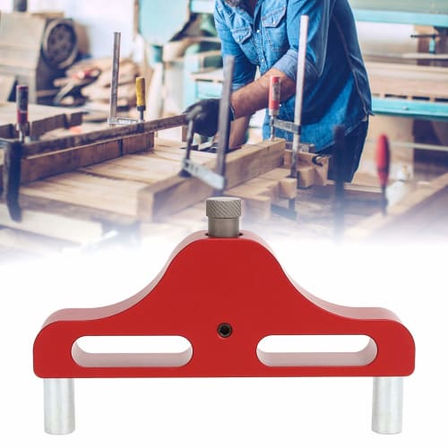 95mm Offset Center Scriber, Aluminum Alloy Edge Marking Gauge, Woodworking Center Line Finder Marker, 1mm Measuring Accuracy (Red)