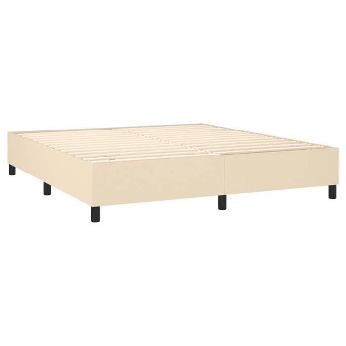 Maison Exclusive - Sommier à lattes de lit avec matelas Crème 160x200 cm Tissu