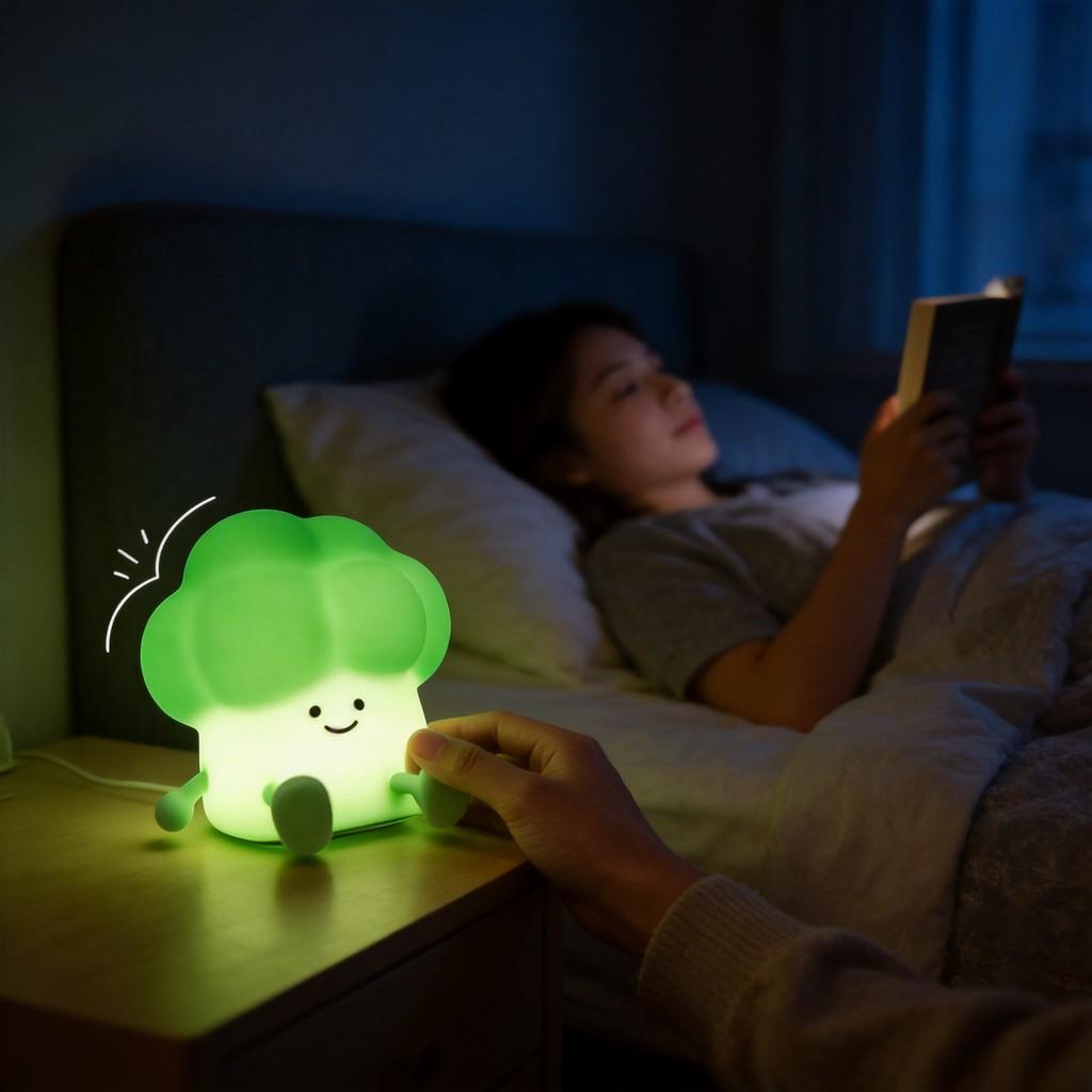 Západní brokolice Noční světlo Stmívatelná dotyková lampa Pro dekoraci ložnice