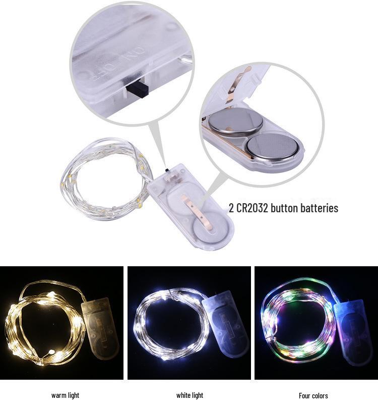 LED Copper Wire Fairy Lights - Three-Level White Box String Lights for Decorative and Atmosphere Settings