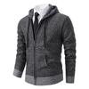 Men's Plush And Thick Solid Color Sweater Men's Clothing Jacket Hooded Cardigan