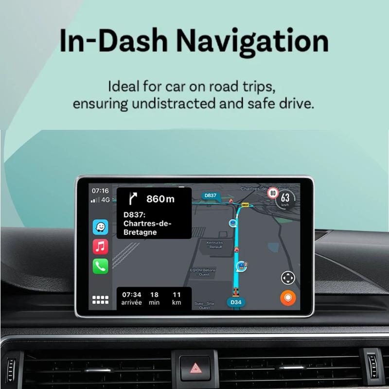 AI Mini Box 2-in-1 CarPlay Android Auto Adapter, Plug-and-Play Fit 99% Stock Car Head Units