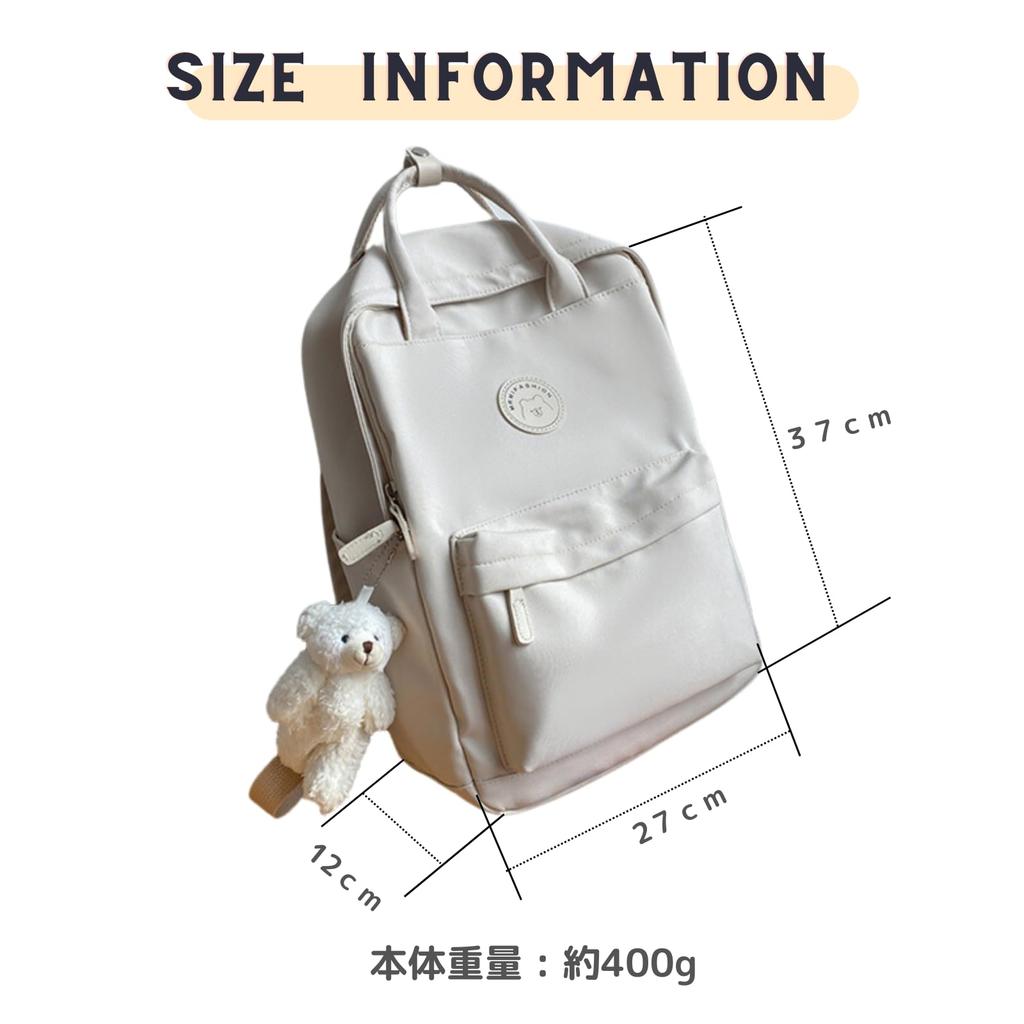 YasYouRi Pastel School Town High School Korean Charm Included Women's Backpack, Colors, Tablet/PC Compatible, Lightweight, Cute, Water-Repellent, Bag,