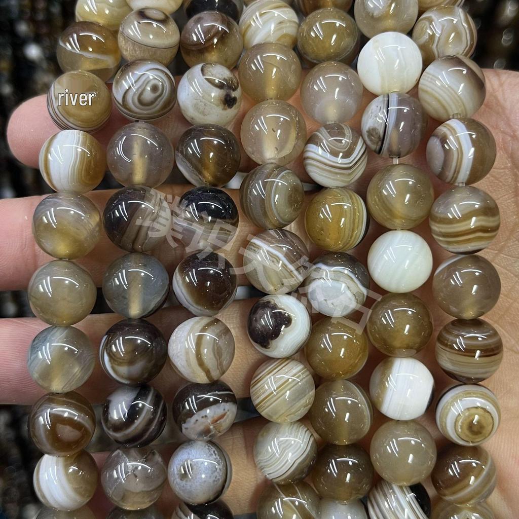 Striped Agate Round Beads for DIY Bracelets and Anklets Jewelry Accessories