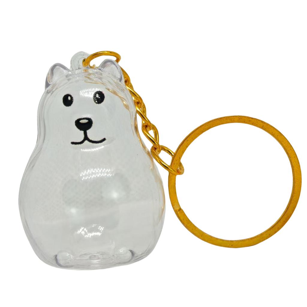 Clear Pet Hair Memorial Keychain Keepsakes For Dog Lover Furs Collector Box Jewelry Honored Beloveds Pet Bag Charm Gift