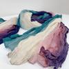 Retro Pleated Color Matching Gradual Change Scarf Soft Versatile Slender Silk Scarf Women'S Warm Neck Scarf Shawl