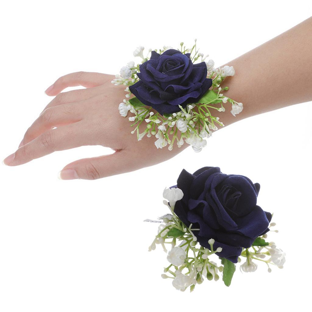 Elegant Wedding Groom Bridal Boutonniere Wrist Corsage Set for Wedding Business Meeting Receptions Wedding Accessories