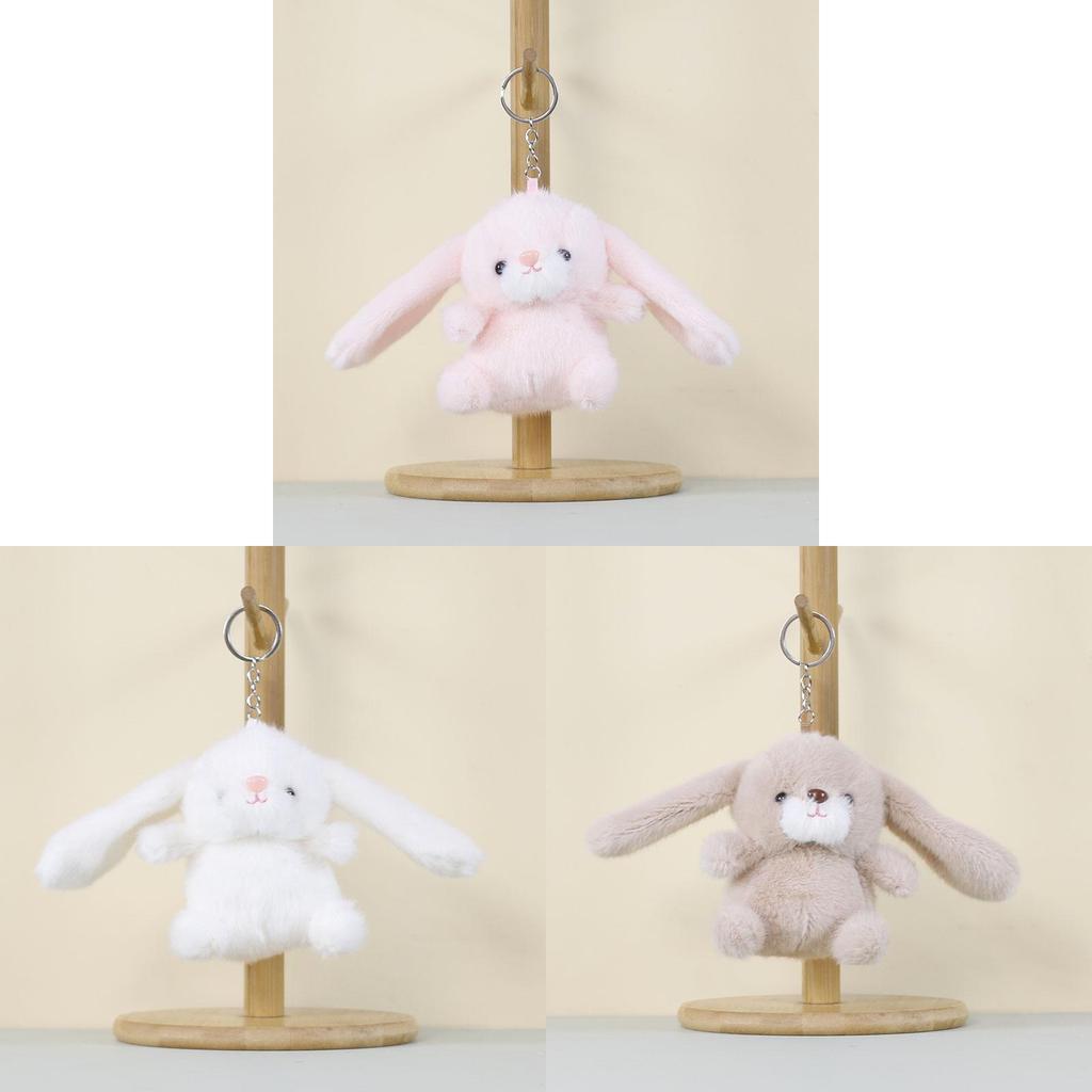 Cartoon Rabbit Plush Toy Keyring With Soft Polyester Material For Children