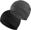 Confezione da 2 berretti Headshion leggeri 100% cotone, cappelli per dormire, berretti con ricamo 3D a teschio per uomo e donna, fodera traspirante per casco