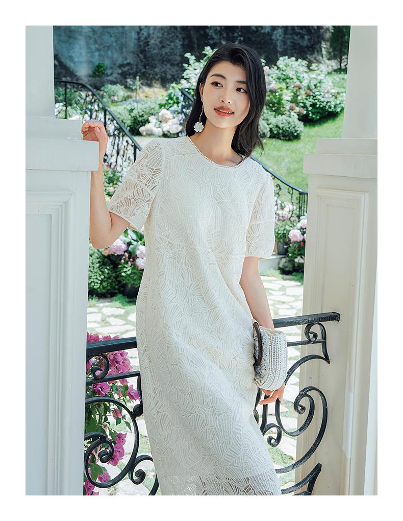 Jiuzi Anna Kou Elegant, Cold, Luxury Heavy Industry Bead Lace Small A Edition Dress for Women 2025 Summer New Style