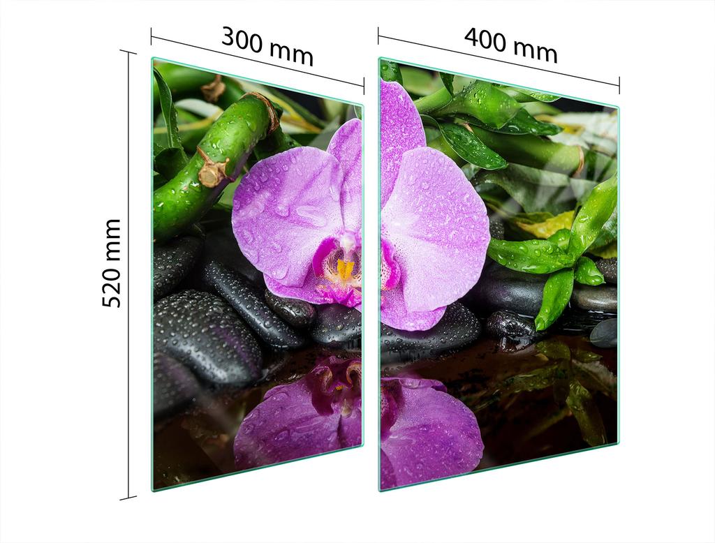 SZKLANA PŁYTA OCHRONNA NA KUCHENKĘ 70x52 ORCHIDEA