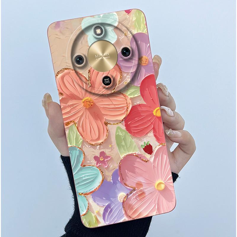 For Honor X9d 5G Case MTN-NX1 Fashion Simplicity Oil Painting Floral Silicone Soft Phone Casing New Design Shockproof Back Cover