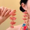 Chiffon Blumen Quasten Ohrringe Urlaubsstil Minimalistischer Luxus Ohrschmuck